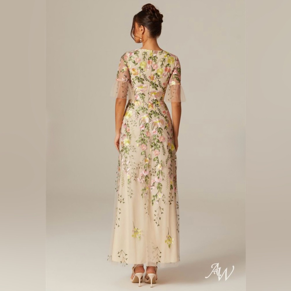 AW Bridal‎ Sz 14 Carole Dress Floral Embroidered Cream Dress - Picture 2 of 13